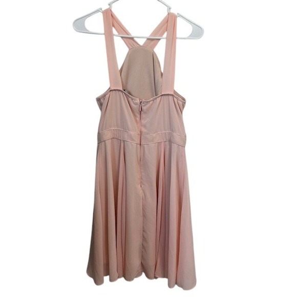 Lulus Forevermore Halter Fit and‎ Flare Dress Blush Pink Mini Dress Sz Med - Picture 4 of 16